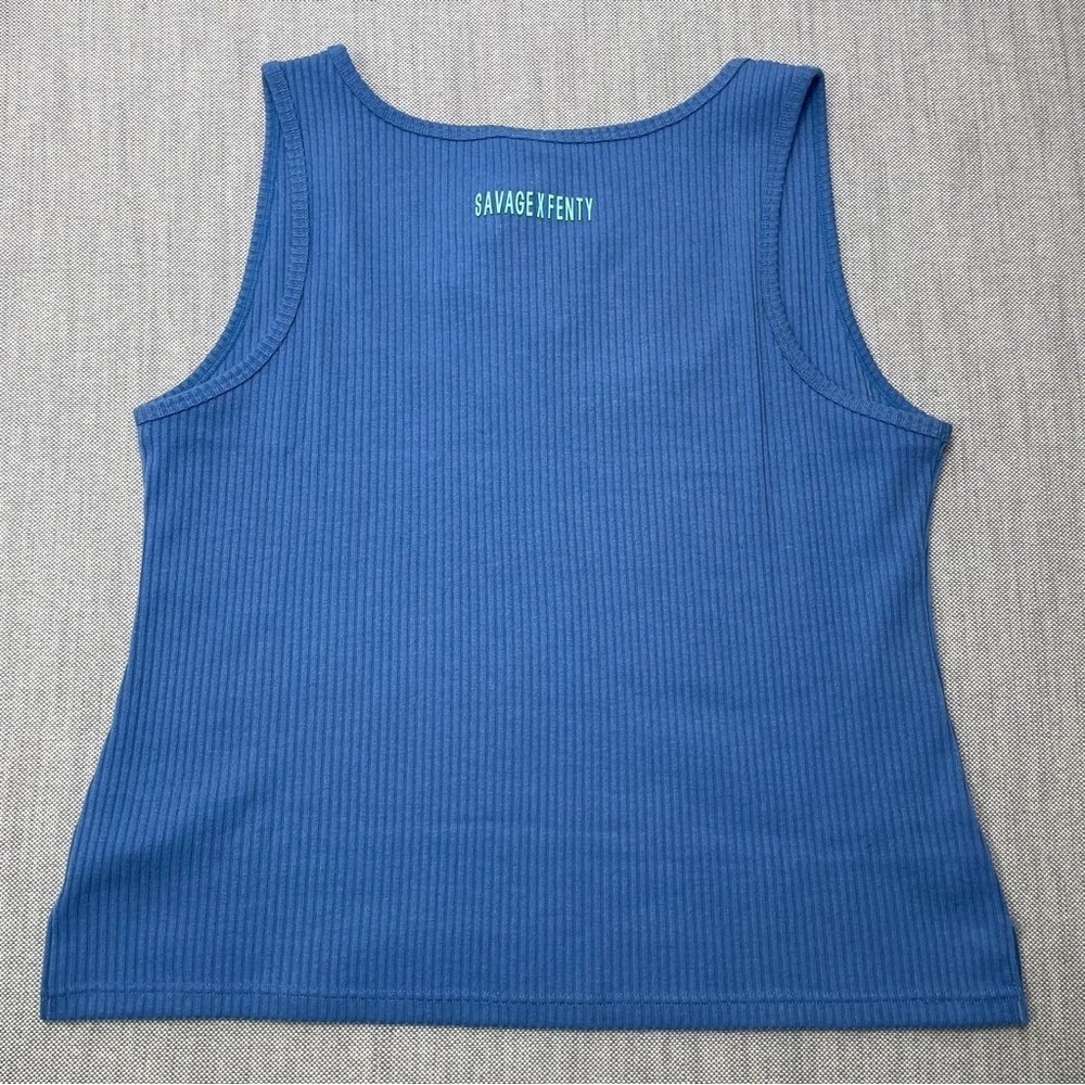 Savage x Fenty Essential Heavy Rib Square Neck Tank and Booty Shorts Set NWT - Picture 10 of 16